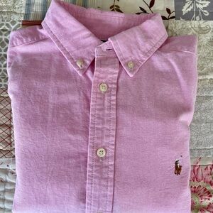 POLO Pink button up shirt size 14/16